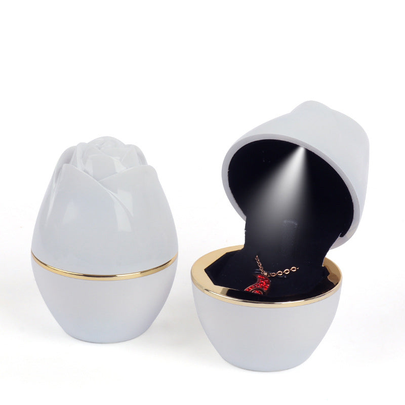 LED Jewelry Box Pendant Ring Necklace Gift Case