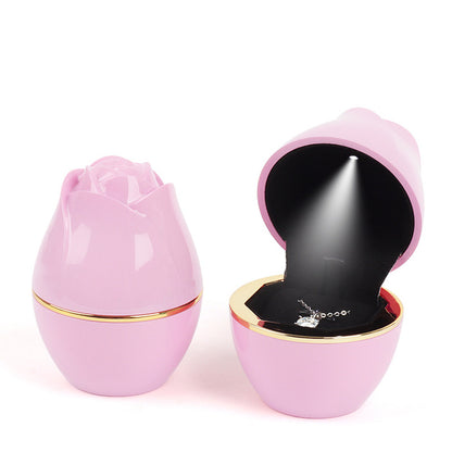 LED Jewelry Box Pendant Ring Necklace Gift Case