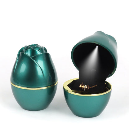 LED Jewelry Box Pendant Ring Necklace Gift Case