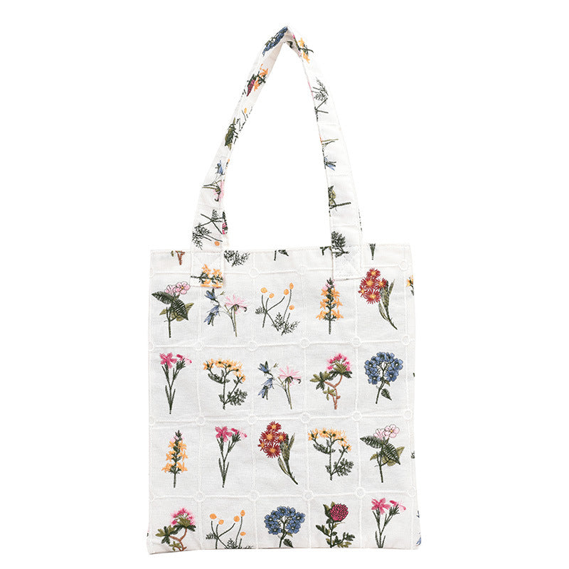 Chic Embroidered Canvas Tote