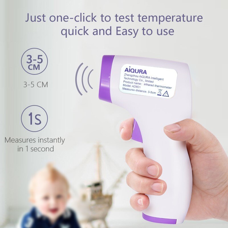Portable Infrared Smart Thermometer for Forehead Use