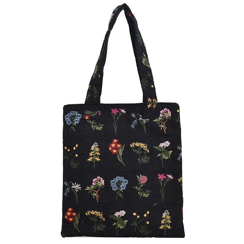 Chic Embroidered Canvas Tote